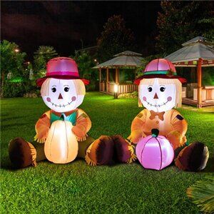 3.3FT Fall Day Outdoor Inflatable Decoration, Set of 2 Adorable Air-Blown Boy